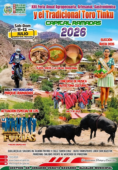 Feria Anual Agropecuaria, en Tapacari – Cochabamba, el 11 y 12-julio