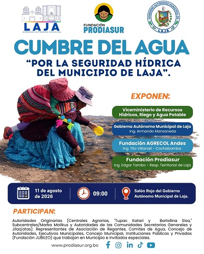Cumbre del Agua, en Laja – La Paz, el 11-agosto