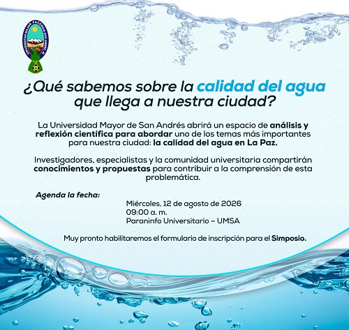 Seminario “Calidad del agua”, en La Paz, el 12-agosto