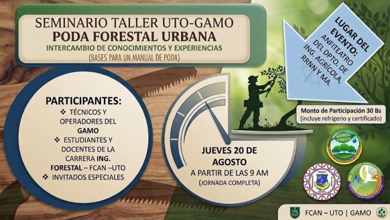 Taller «Poda forestal urbana», en Oruro, el 20-agosto