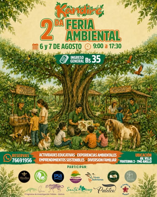 Feria Ambiental de Kandire, en Santa Cruz, el 6 y 7-agosto